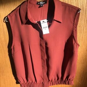 Collared rust blouse